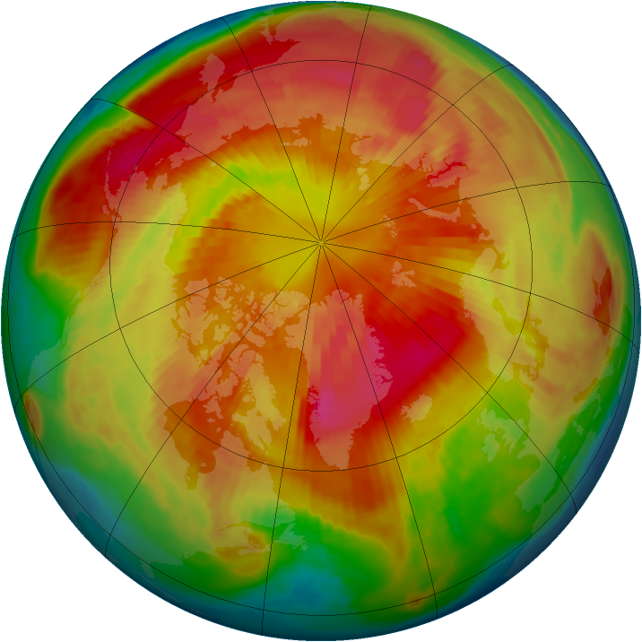 Arctic ozone map for 16 March 1999